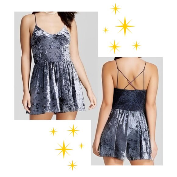 Blue Velvet Romper - Picture 1 of 5